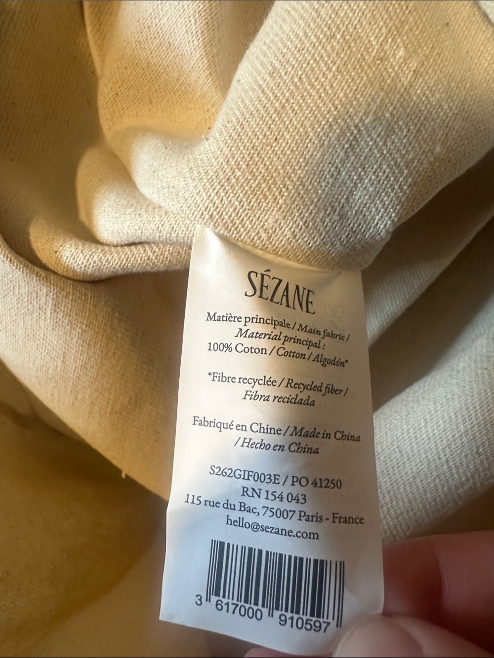 NWT Sézane Canvas Piped Tote Bag - Picture 7 of 7
